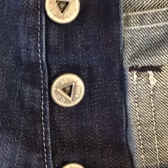 Vintage G Star Custom Capri Biker Jean Shorts Size 36 - Picture 5 of 8